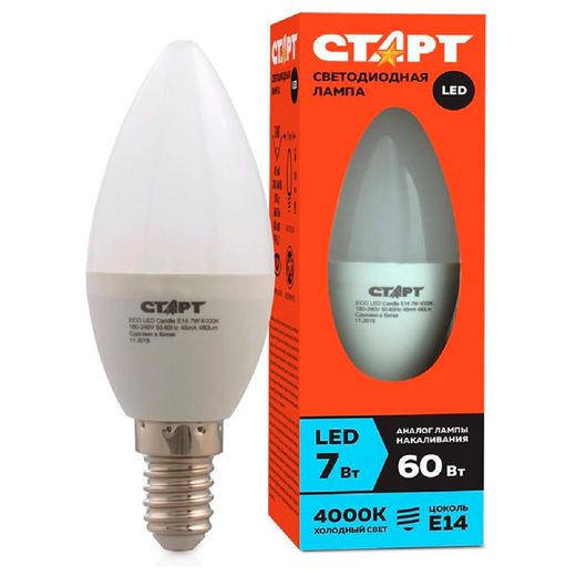 Светодиодная лампа СТАРТ 7W 4000K E14 холодный (4670012296171)