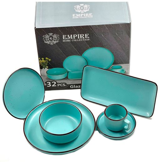 Столовый набор 32пр Голубой Empire H2023-550