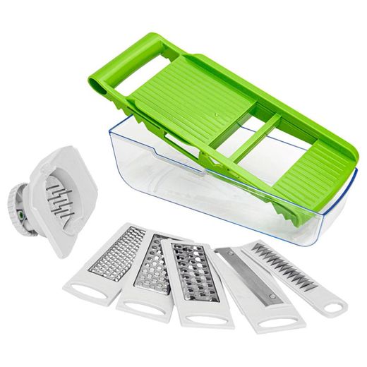 Терка-шинковка с контейнером с 5 сменными лезвиями Fissman 18639