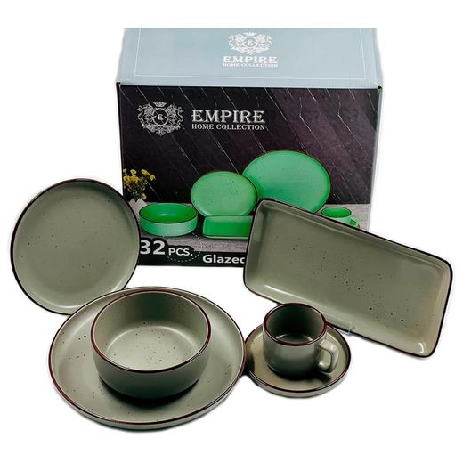 Столовый набор 32пр Серый Empire H2023-555