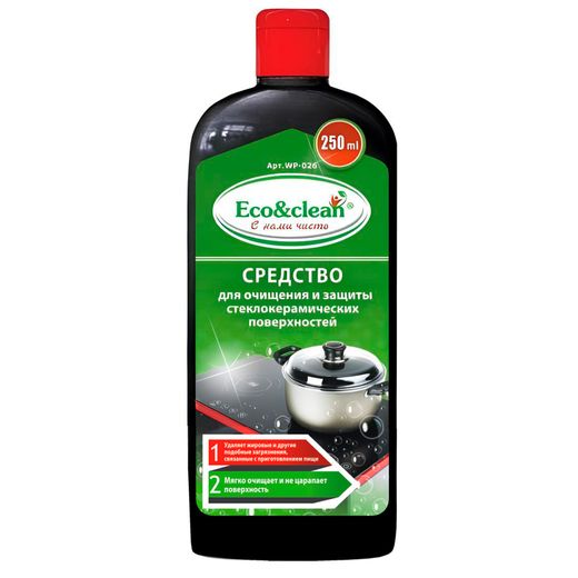 Eco&clean Средство для очищения и защиты стеклокерамических поверхностей, 250 мл.