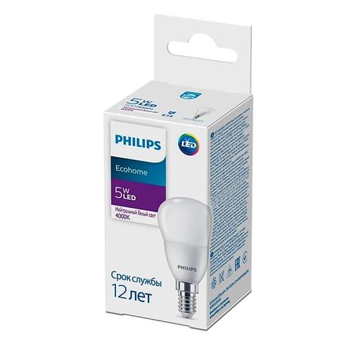 Светодиодная лампа Philips e5W 4000K 500lm E14 Нейтральный