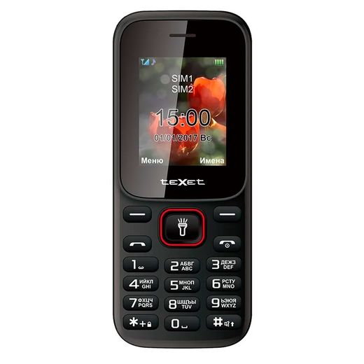 Мобильный телефон Texet ТМ-128 Black-red