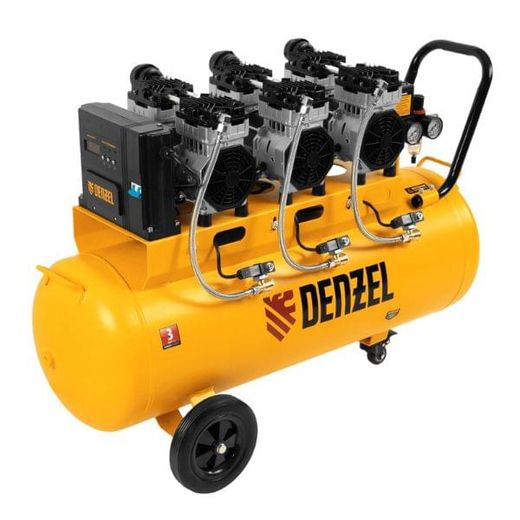 Компрессор Denzel безмаслянный DLS 2250/100, 2250 Вт, 3х750, 100 л, 410 л/мин (58029M)