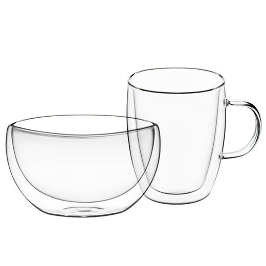 Набор для завтрака из чашки и пиалы Ardesto AR2650BG