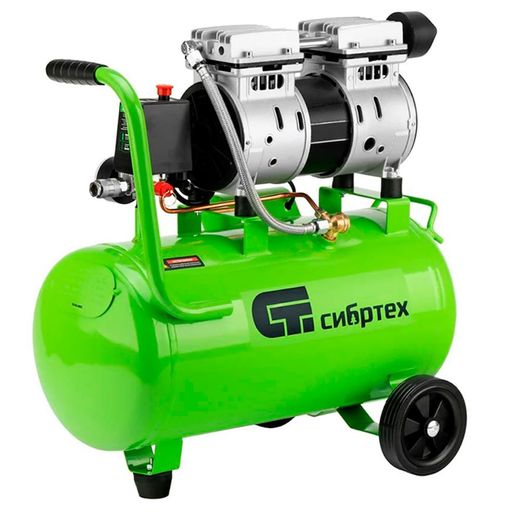 Компрессор Сибртех безмаслянный МБ 1100/24,1100 Вт, 24 л, 170 л/мин (58006M)