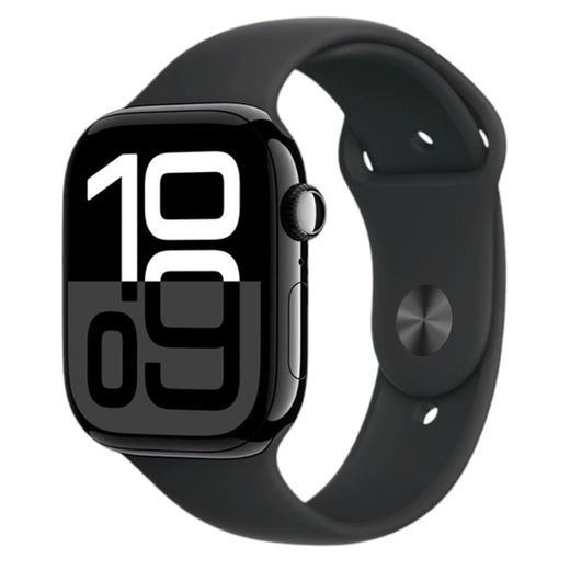 Смарт-часы Apple Watch Series 10 GPS 46mm Jet Black Aluminium Case with Black Sport Band - S/M