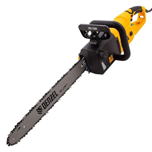 Пила цепная электрическая Denzel EDS-2200, 2,2кВт,продольная,шина 45см,шаг 3/8, паз 1,3мм, 62зв (956