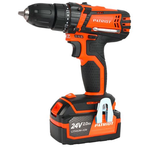 Дрель-шуруповерт аккумуляторная PATRIOT BR 241ES,24В, 2*2,0Ач (180201241)