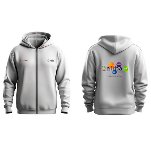 Толстовка с молнией Airba ECO System, Серый (2XL)