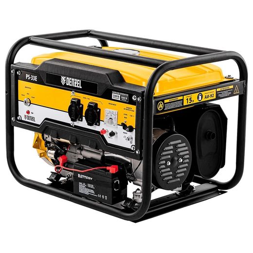 Генератор бензиновый Denzel PS-33E, 3,3 кВт, 230В, 15 л, электростартер (94537M)