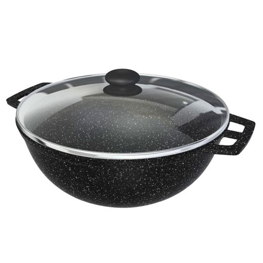 Казан 4,5л "Каменная" Черный Гранит НМП 186845СФ