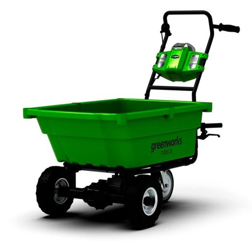 Садовая тележка самоходная Greenworks 40V 106 л с 1хАКБ 4 Ач и ЗУ (7400007UB)