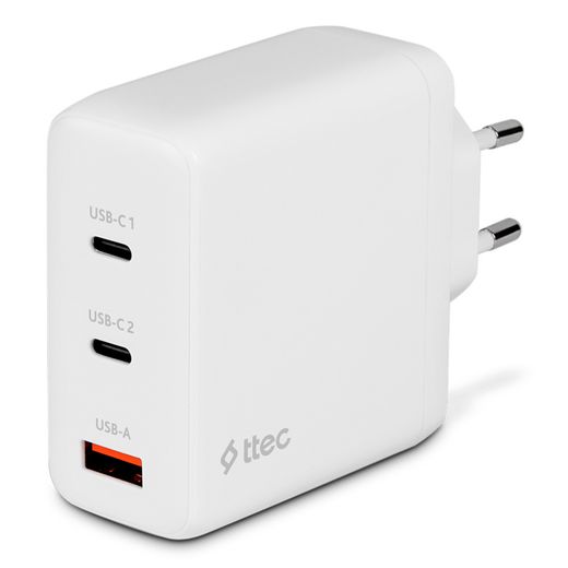 Адаптер питания ttec Trio GAN 120W PD 2 USB-C+USB-A, white (2SCG04B)