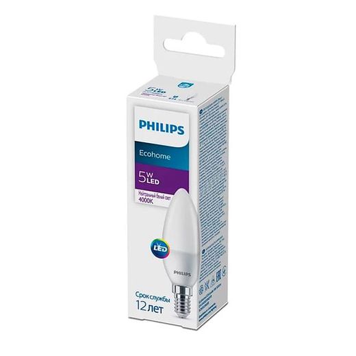 Светодиодная лампа Philips e5W 4000K 500lm E14 Нейтральный