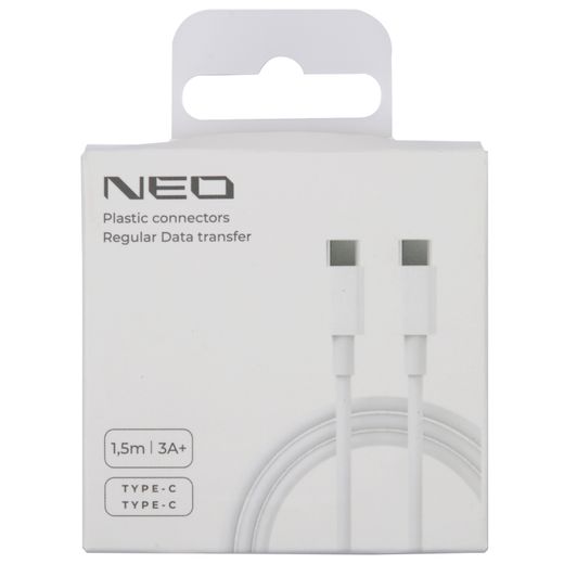 Кабель Type-C - Type-C, NEO, 3A, 1.5м, Белый (CCCL-PC15M3AW)