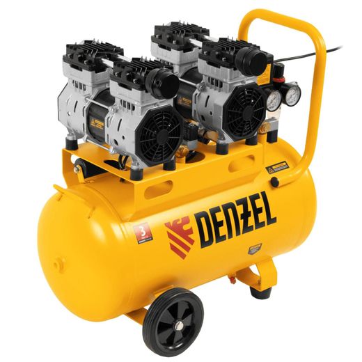Компрессор Denzel безмаслянный DLS 1500/50, 1500 Вт, 2х750, 50 л, 260 л/мин (58027M)