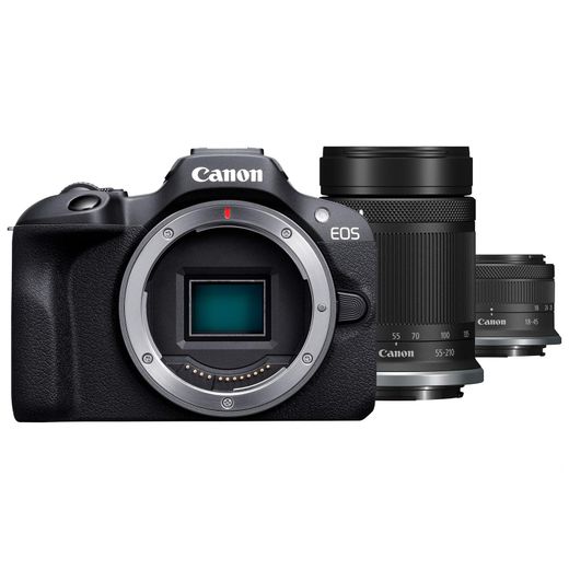 Беззеркальный фотоаппарат Canon EOS R100 + RF-S 18-45 + RF-S 55-210 (Black)
