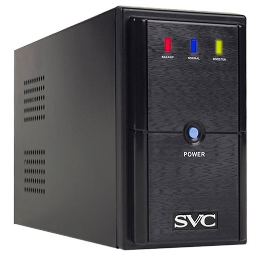 ИБП SVC, 650VA/390W, AVR:165-275В, 2Schuko, Black (V-650-L)