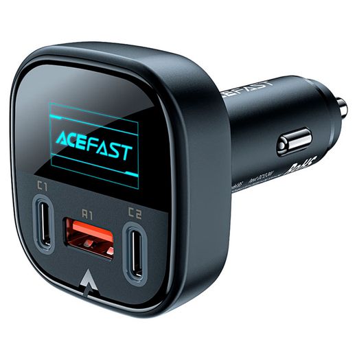 Автомобильное зарядное устройство ACEFAST, 2*USB C+A, 101W, OLED smart display, metal (B5 101W - ACE