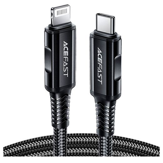 Кабель ACEFAST, USB-C to Lightning aluminum alloy charging data cable(1.8m), black (C4-01 - ACEFAST)