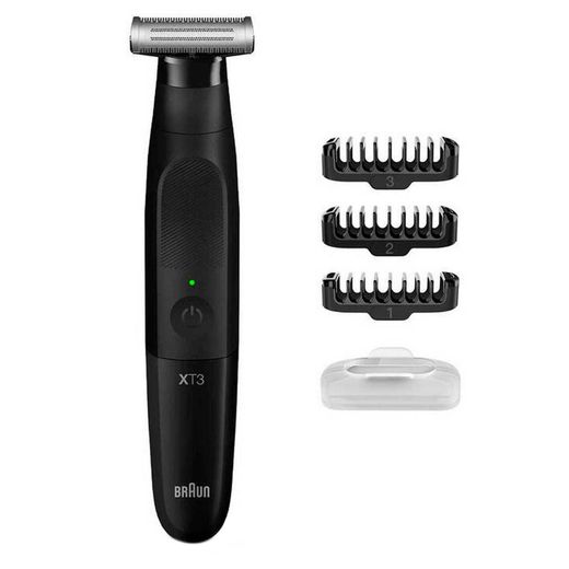 Триммер гибридный для бороды, усов и тела Braun XT3100 Series X, 3 насадки, чёрный