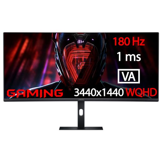 Монитор Игровой 34'' Xiaomi G34WQi 3440×1440 21:9 VA 180ГЦ (HDMI+DP) Curved Black