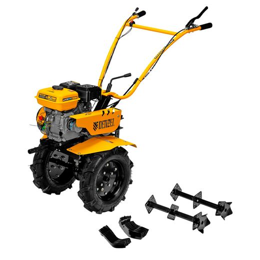 Мотоблок Denzel DPT-170S, 7 л.с., ремен.сцеп, фрез 3х4, ШОМ, передачи 2В/1Н (56441M)