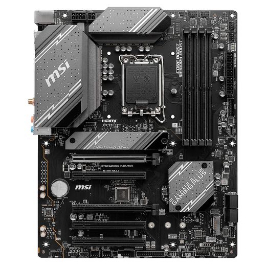 Материнская плата MSI MAG B760 GAMING PLUS WIFI LGA1700 4DDR5 PCI-E 2x16 3x1 (HDMI+DP) ATX