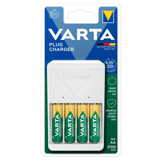 Зарядное устройство Varta PLUG CHARGER (57657) 4x2100 mAh (57657101451)