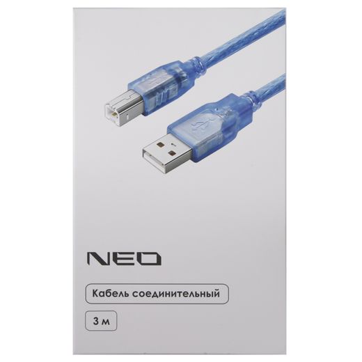 Кабель для принтера NEO 3 м, USB-A 2.0 - USB-B (U2BCL-30B)