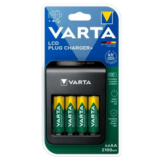 Зарядное устройство Varta LCD Plug Charger+ EU 4x2100mAh (57687101441)