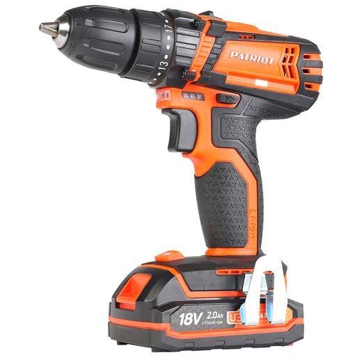 Дрель-шуруповерт аккумуляторная PATRIOT BR 181UES,18В,2*2,0Ач (180201481)
