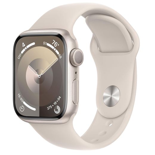 Смарт-часы Apple Watch Series 9, 41mm Starlight Aluminium Case with Starlight Sport Band - S/M (MR8T