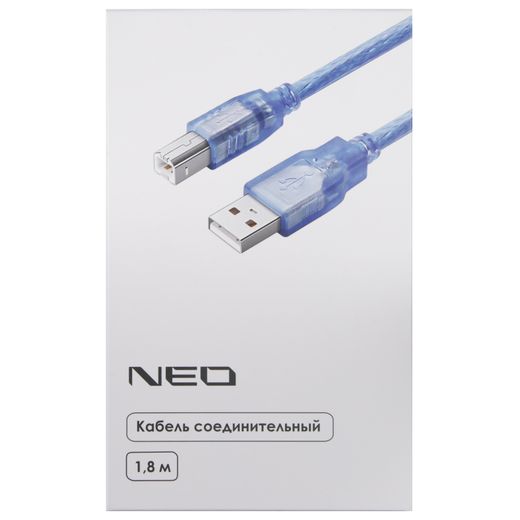 Кабель для принтера NEO 1.8 м, USB-A 2.0 - USB-B (U2BCL-18B)