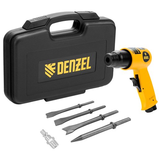Пневматический молоток Denzel НР4500 + набор насадок, 113 л/мин, 4500 уд/мин (57468M)