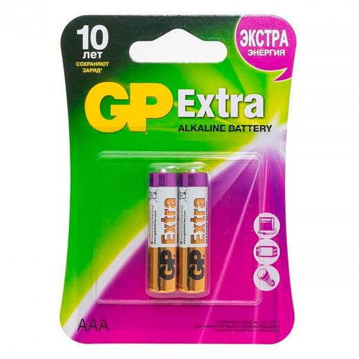 Батарейка AAA 2 шт GP Extra