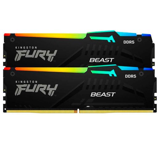 Оперативная память DDR5 DIMM 64GB(32GBx2)/5600Mhz PC5-44800 Kingston FURY Beast EXPO RGB (KF556C36BBEAK2-64)