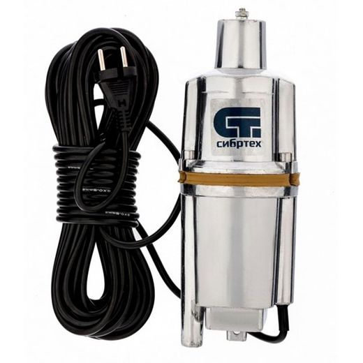 Вибрационный насос Сибртех СВН300Н-15, нижний забор, 300 Вт, напор 75 м, 1200 л/ч (99306M)
