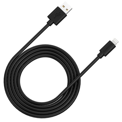 Кабель CANYON MFI-12 Lightning - USB 2м Black (CNS-MFIC12B)