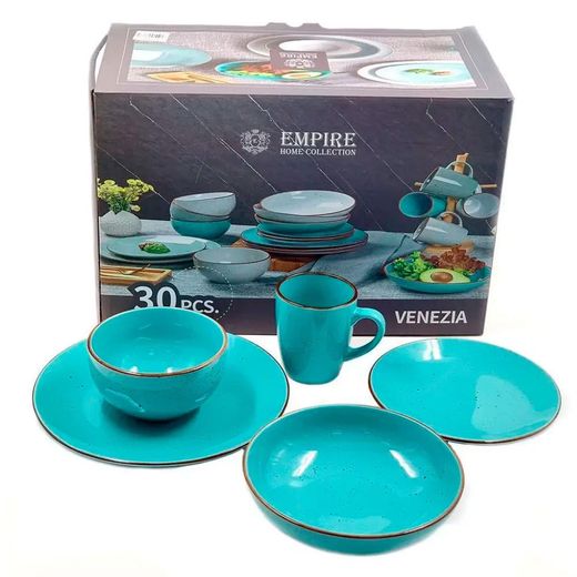 Столовый набор 30пр Бирюзовый Empire H2021-870