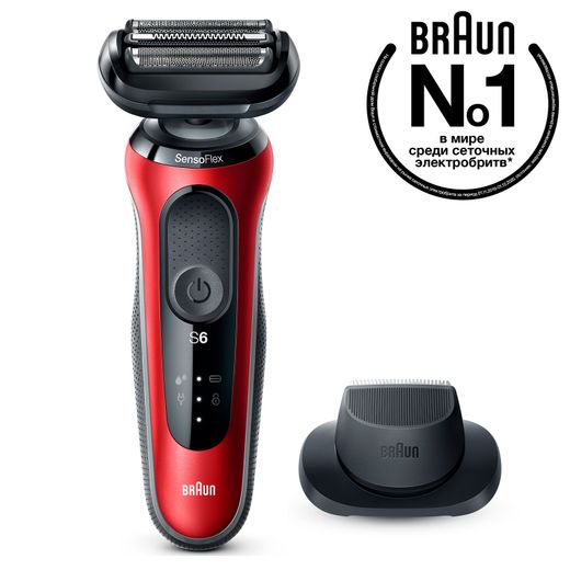 Бритва Braun Series 6 61-R1200s, Red Black